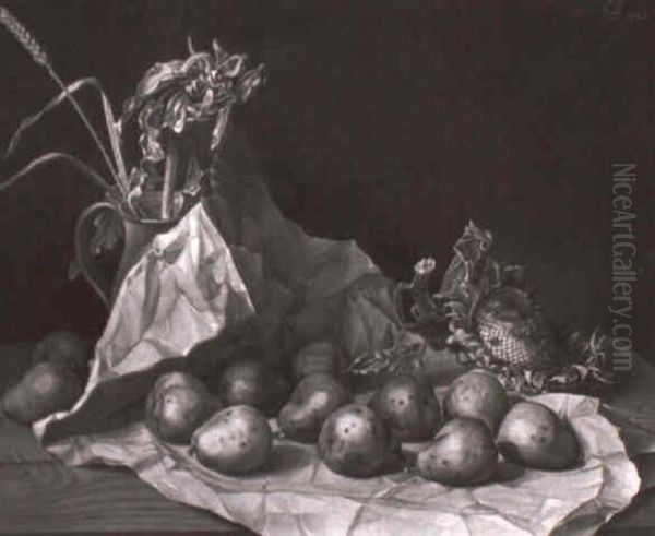 Stilleben Mit Birnen Oil Painting by Erich Lindenau