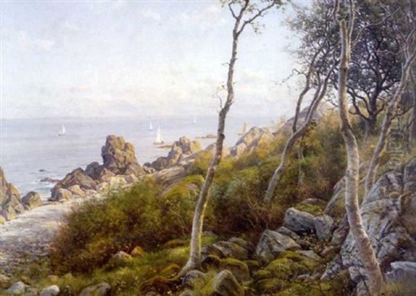 Aurinkoinen Paiva Saaristossa Oil Painting by Berndt Adolf Lindholm