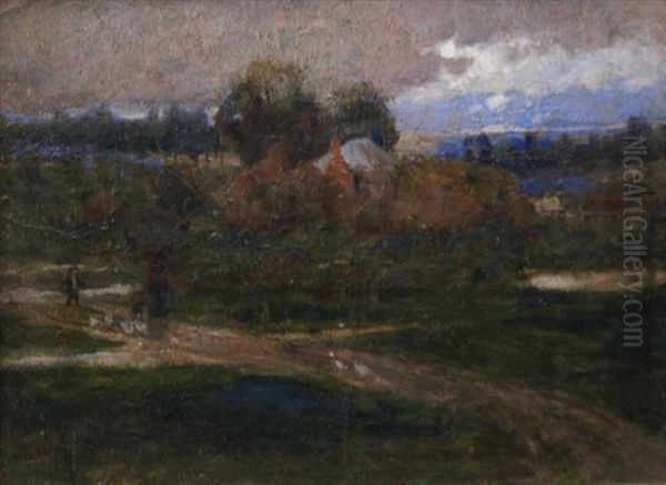 Early Creswick Oil Painting by Perceval Charles (Percy) Lindsay