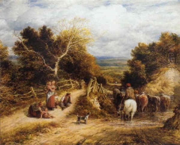 The Brook Oil Painting by John Linnell