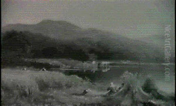 Llyn Dinas, Beddgallert Oil Painting by John Linnell