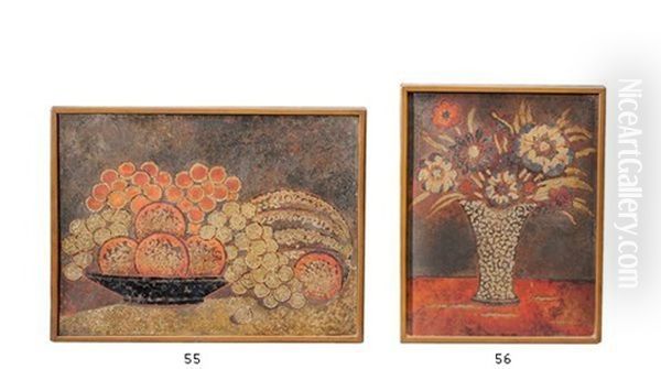 Nature Morte Au Bouquet De Fleurs Oil Painting by Claudius Linossier