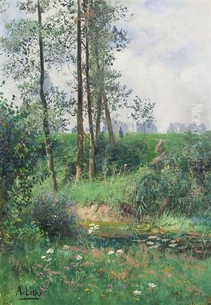 Am Bachlauf Oil Painting by Adolf Lins