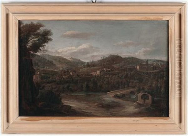 Coppia Di Paesaggi (pair) Oil Painting by Hendrick Frans van Lint