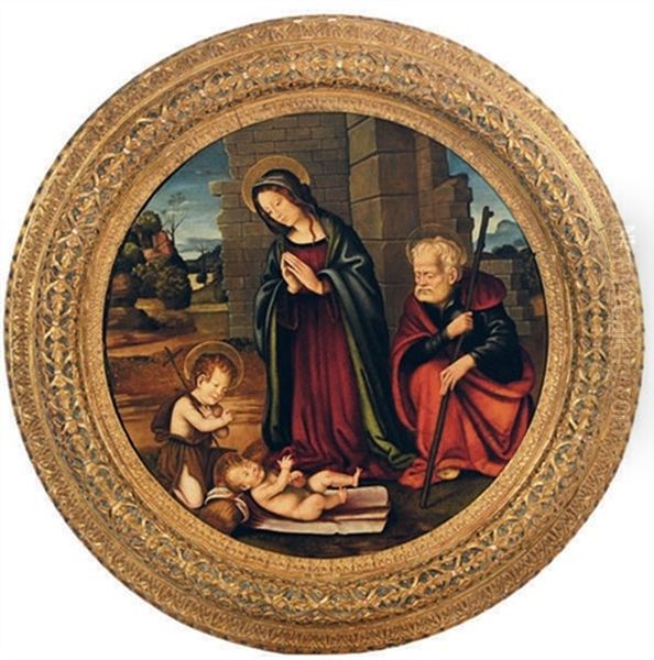 The Holy Family With The Infant St. John The Baptist Oil Painting by Filippo (Filippino) Lippi