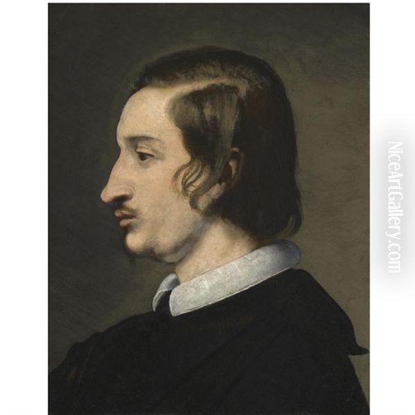Portrait Of A Man In Profile Oil Painting by Lorenzo Lippi