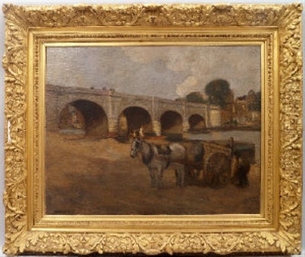 Working By The Thames Oil Painting by Horace Mann Livens