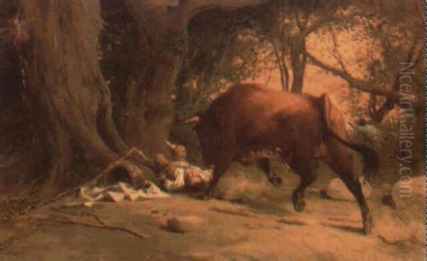 Embestida Oil Painting by Angel (Monedero) Lizcano y Esteban