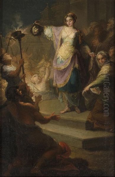 Judith Entrando En Betulia Con La Cabeza De Holofernes, H. 1823 Oil Painting by Francisco Llacer y Valdermont