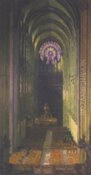 Interieur De Cathedrale Oil Painting by Maurice Lobre