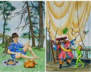 Pair Of Originalwatercolours Of Pair Of Originalwatercolours Of