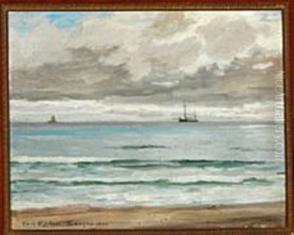 Skagen Sonderstrand Oil Painting by Carl Ludvig Thilson Locher
