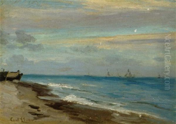 Skagens Sonderstrand Oil Painting by Carl Ludvig Thilson Locher