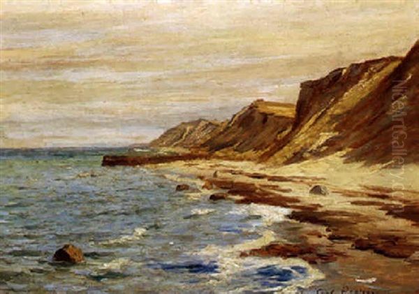Kystparti Med Klitter Og Hofte Oil Painting by Carl Ludvig Thilson Locher