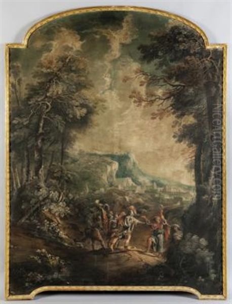 Paesaggio Con Figure Oil Painting by Carlo Lodi