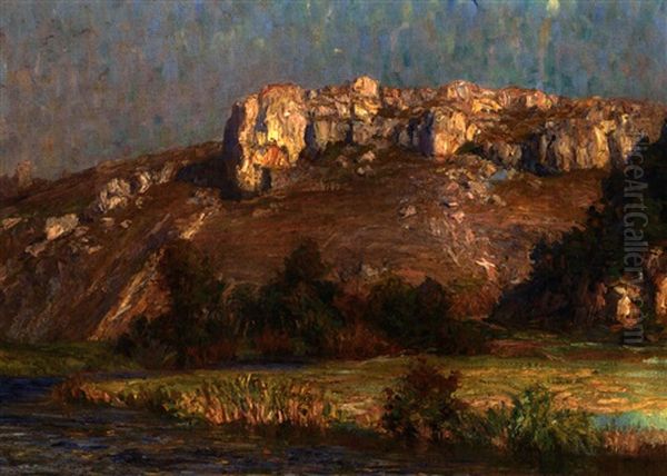 Alpinensteig An Der Schwarzen Laber Oil Painting by Franz Loeffler