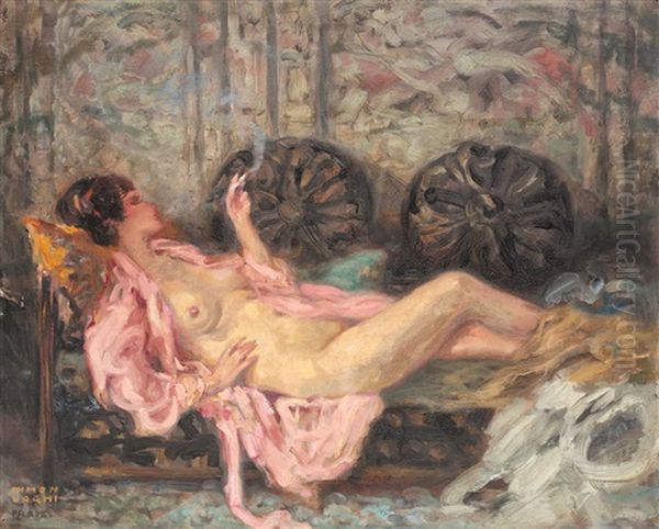 The Opium Smoker Oil Painting by Kimon Loghi