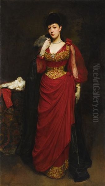 Portrait Of A Lady, Traditionally Identified As Bessie Burton Oil Painting by Logsdail William