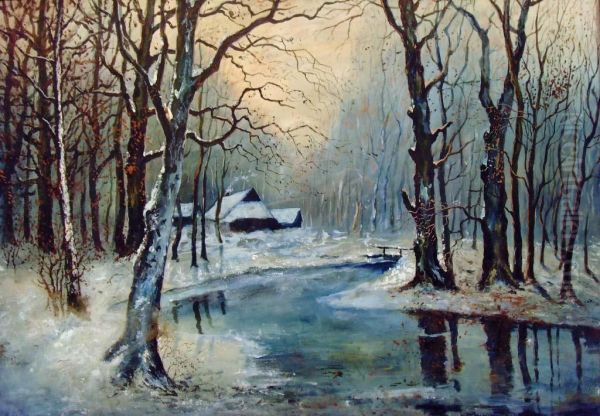 Winterlandschaft Oil Painting by Albert Benois