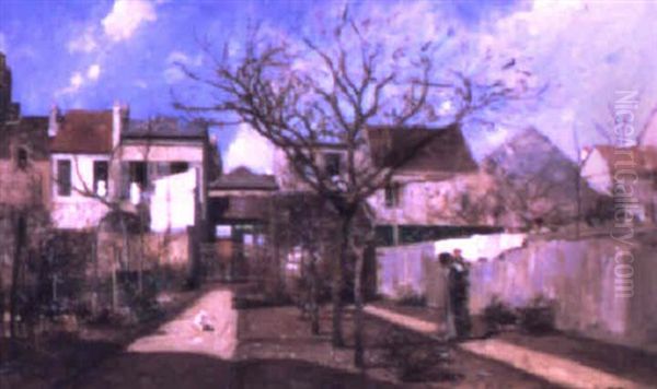 Conversation Au Jardin Oil Painting by Luigi Loir