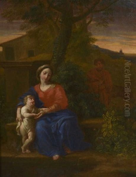 La Sainte Famille Avec Saint Jean Oil Painting by Nicolas Pierre Loir