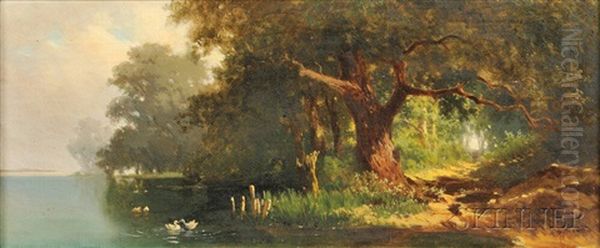Path To The Shore Oil Painting by Francesco (Luigi) Lojacono