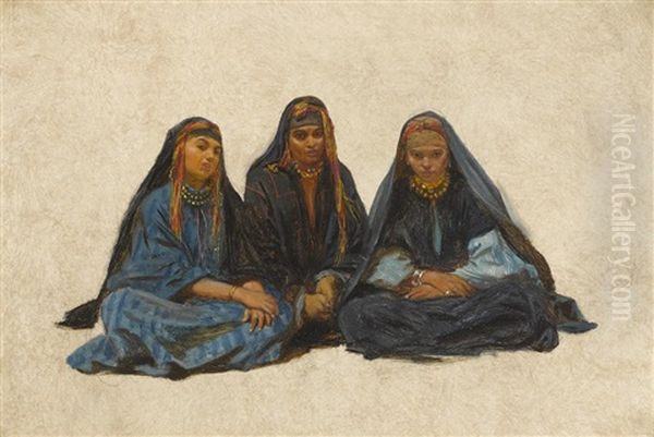 Singing Girls Oil Painting by Edwin Longsden Long