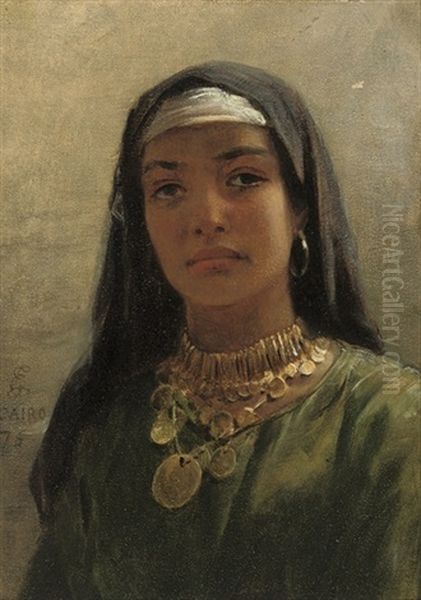 Egyptian Beauty Oil Painting by Edwin Longsden Long