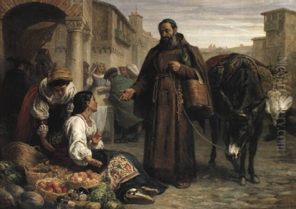 Begging For The Monastery Oil Painting by Edwin Long