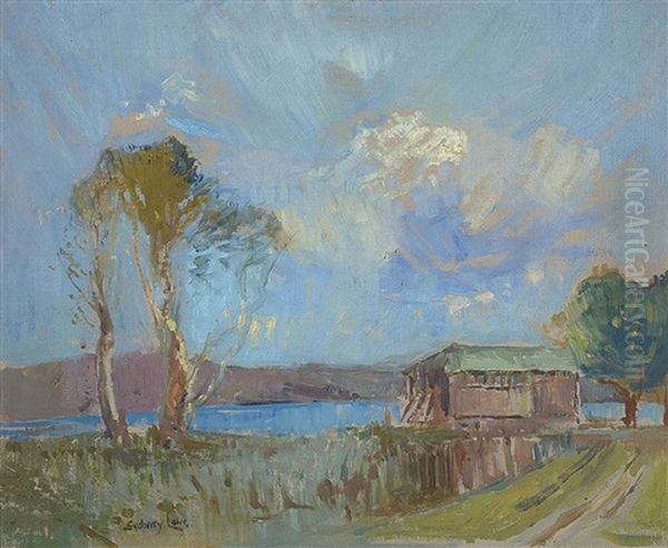 Narabeen Lakes Oil Painting by Sydney Long