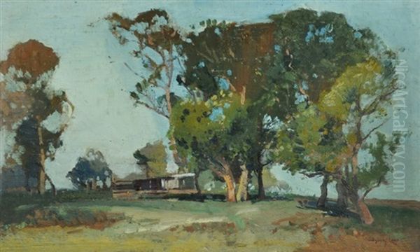 Group Of Trees, Lake Narrabeen Oil Painting by Sydney Long