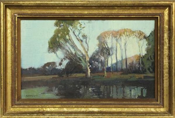 Lake Scene, Narrabeen Oil Painting by Sydney Long