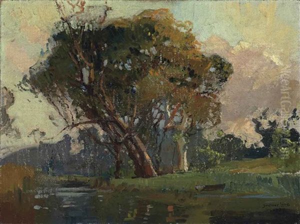 Rivergum Landscape Oil Painting by Sydney Long