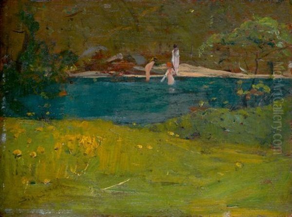 Bathers Oil Painting by Sydney Long