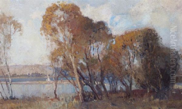 Narabeen Lagoon Oil Painting by Sydney Long