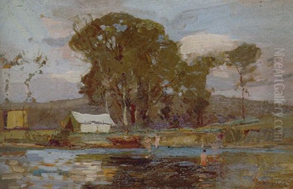 Boy Scout Camp, Narrabeen Oil Painting by Sydney Long