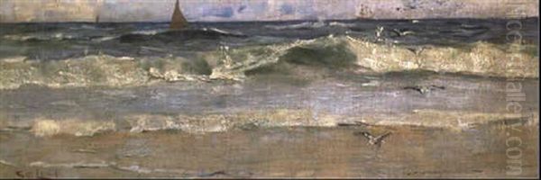 When Old Seas Roar Oil Painting by Sydney Long