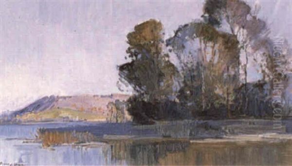 Trees By A Lake Oil Painting by Sydney Long