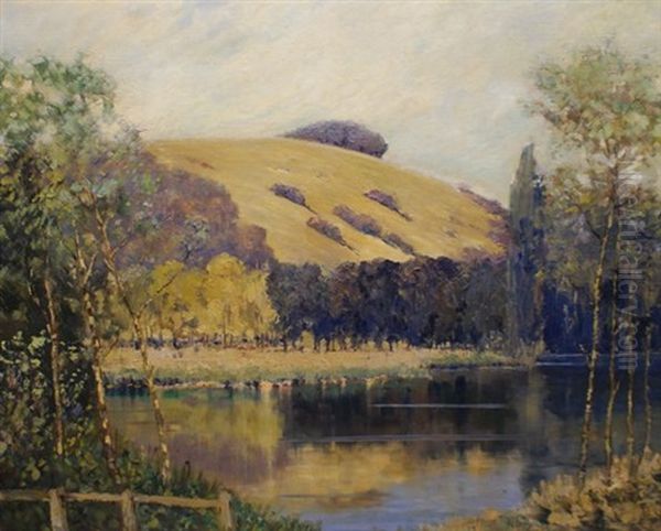 Wooded River Landscape Oil Painting by William Francis (Will) Longstaff
