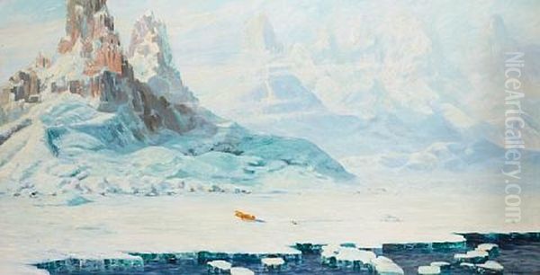 Wilkins At The Arctic Oil Painting by William Francis (Will) Longstaff