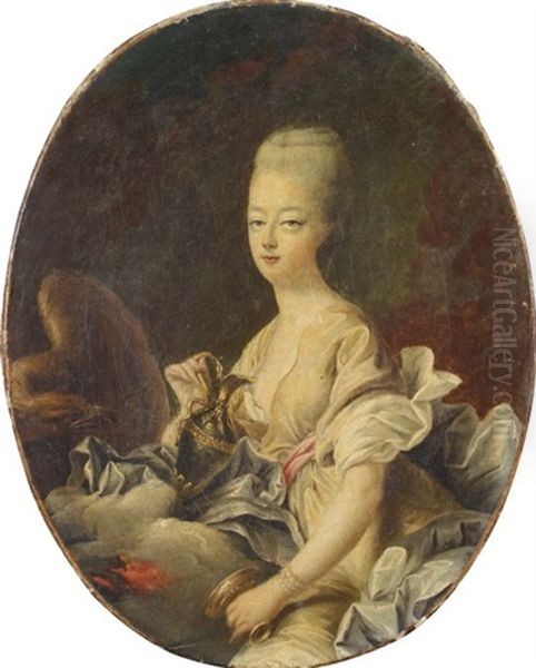 Portrait De Femme En Hebe Oil Painting by Louis Michel van Loo