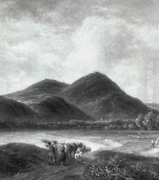 Blick Auf Den Leopolds- Und Kahlenberg Oil Painting by Friedrich Loos