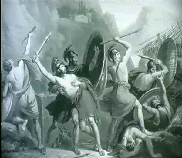 Leonidas Aux Thermopyles Oil Painting by Pierre-Jerome Lordon