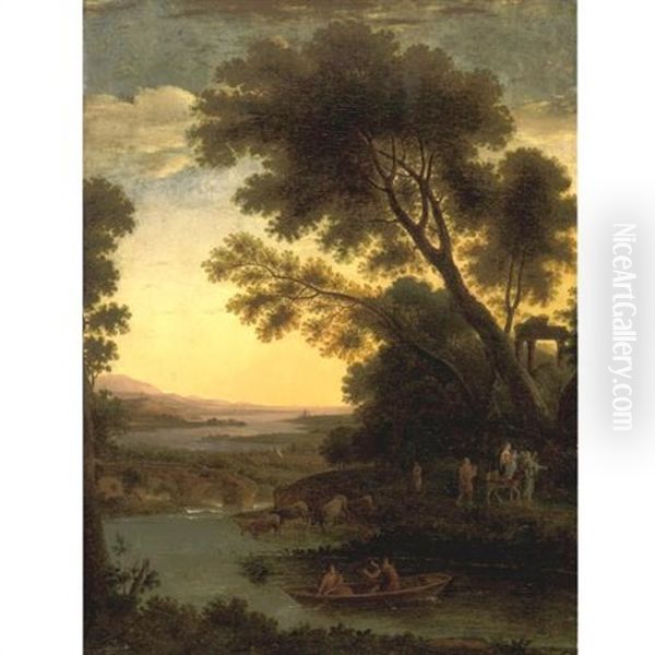 Flight Into Egypt Oil Painting by Claude Lorrain (Claude Gellee)
