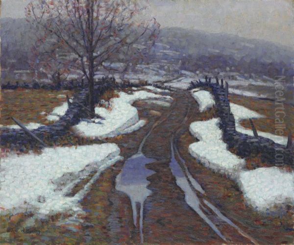 Country Road Oil Painting by John William Bentley