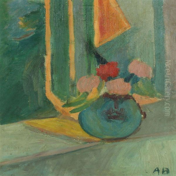 Still Life With Tulips Oil Painting by Axel Bentzen