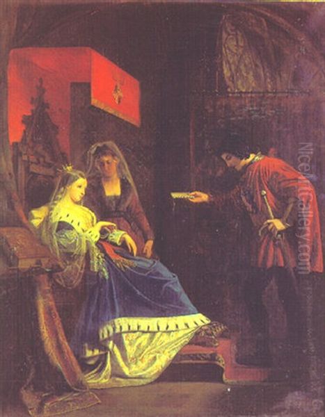 Le Messager Oil Painting by Charles Antoine Joseph Loyeux