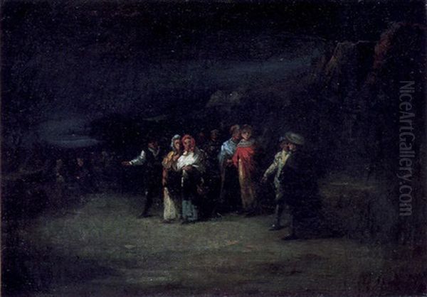 El Regreso De La Aldea Oil Painting by Eugenio Lucas Velazquez
