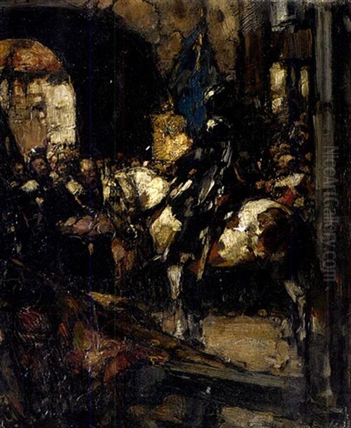 Sommertag Mit Blick Auf Die Voralpen Oil Painting by Alfred Luedke