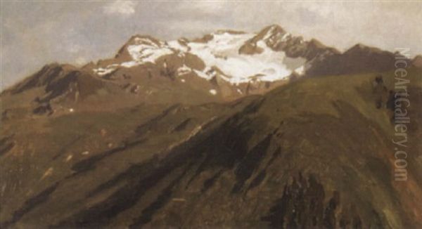 Gebirgslandschaft (ortlemassiv ?) Oil Painting by Carl Julius E. Ludwig